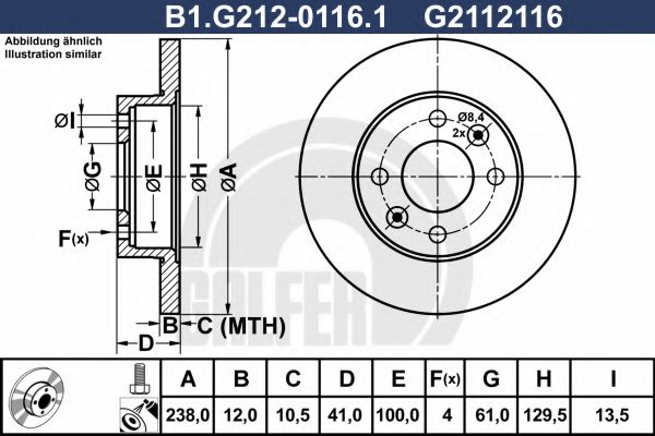 GALFER B1.G212-0116.1 Тормозной диск для RENAULT ENCORE (Рено Энcорэ) GALFER B1.G212-0116.1 Тормозной диск для RENAULT ENCORE (Рено Энcорэ)