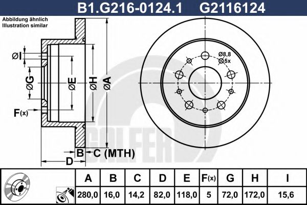 GALFER B1.G216-0124.1 Тормозной диск для FIAT DUCATO (Фиат Дукато) GALFER B1.G216-0124.1 Тормозной диск для FIAT DUCATO (Фиат Дукато)