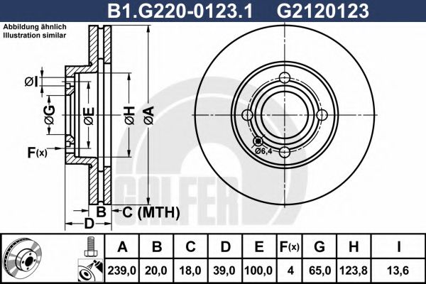 GALFER B1.G220-0123.1 Тормозной диск для VOLKSWAGEN JETTA I (Фольксваген Жэтта и) GALFER B1.G220-0123.1 Тормозной диск для VOLKSWAGEN JETTA I (Фольксваген Жэтта и)