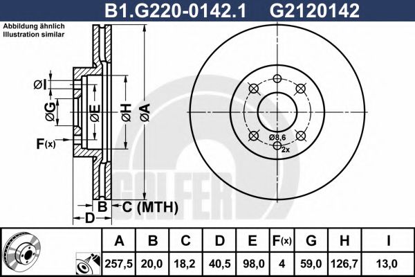 GALFER B1.G220-0142.1 Тормозной диск для FIAT (Фиат) GALFER B1.G220-0142.1 Тормозной диск для FIAT (Фиат)