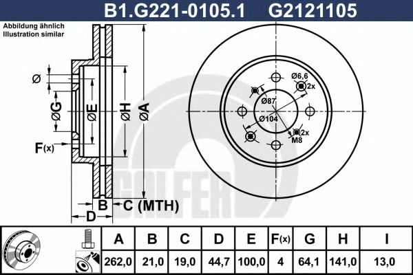 GALFER B1.G221-0105.1 Тормозной диск для HONDA FIT III (Хонда Фит 3) GALFER B1.G221-0105.1 Тормозной диск для HONDA FIT III (Хонда Фит 3)