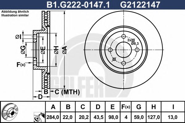 GALFER B1.G222-0147.1 Тормозной диск для FIAT (Фиат) GALFER B1.G222-0147.1 Тормозной диск для FIAT (Фиат)