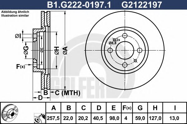 GALFER B1.G222-0197.1 Тормозной диск для FIAT (Фиат) GALFER B1.G222-0197.1 Тормозной диск для FIAT (Фиат)