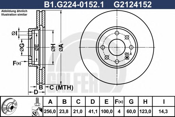 GALFER B1.G224-0152.1 Тормозной диск для OPEL (Опель) GALFER B1.G224-0152.1 Тормозной диск для OPEL (Опель)