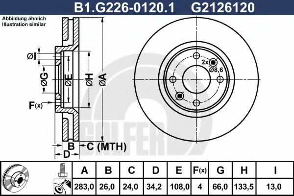 GALFER B1.G226-0120.1 Тормозной диск для CITROËN C3 I (CитроËн С3 1) GALFER B1.G226-0120.1 Тормозной диск для CITROËN C3 I (CитроËн С3 1)