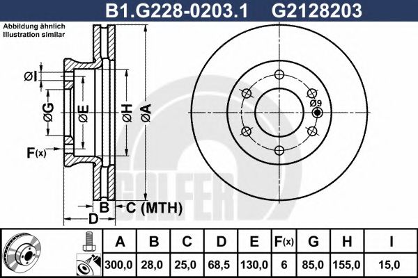 GALFER B1.G228-0203.1 Тормозной диск для MERCEDESBENZ (Мерседес бенц) GALFER B1.G228-0203.1 Тормозной диск для MERCEDESBENZ (Мерседес бенц)