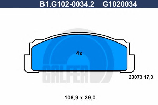 GALFER B1.G102-0034.2 Тормозные колодки для FIAT SUPERBRAVO (Фиат Супербраvо) GALFER B1.G102-0034.2 Тормозные колодки для FIAT SUPERBRAVO (Фиат Супербраvо)