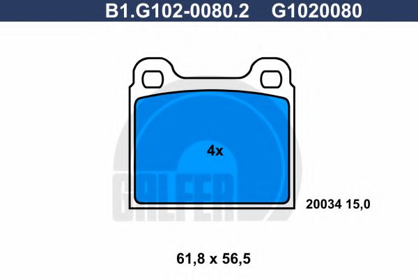 GALFER B1.G102-0080.2 Тормозные колодки для AUDI 100 (Ауди 100) GALFER B1.G102-0080.2 Тормозные колодки для AUDI 100 (Ауди 100)