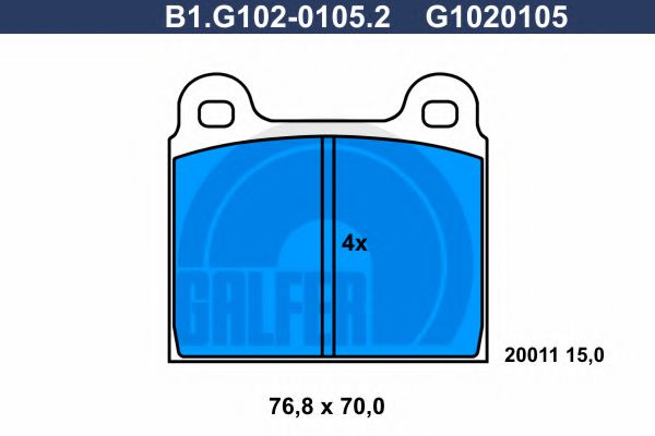 GALFER B1.G102-0105.2 Тормозные колодки для OPEL COMMODORE A (Опель Cоммодорэ а) GALFER B1.G102-0105.2 Тормозные колодки для OPEL COMMODORE A (Опель Cоммодорэ а)