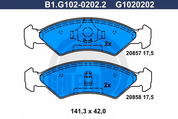 GALFER B1.G102-0202.2 Тормозные колодки для FORD FIESTA (Форд Фиэста) GALFER B1.G102-0202.2 Тормозные колодки для FORD FIESTA (Форд Фиэста)
