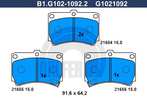 GALFER B1.G102-1092.2 Тормозные колодки для MAZDA FAMILIA V (Мазда Фамилиа v) GALFER B1.G102-1092.2 Тормозные колодки для MAZDA FAMILIA V (Мазда Фамилиа v)