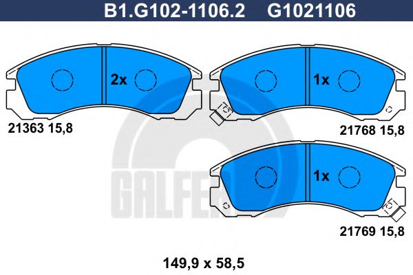 GALFER B1.G102-1106.2 Тормозные колодки для MITSUBISHI COLT/RODEO (Митсубиши/митсубиси Cолт/родэо) GALFER B1.G102-1106.2 Тормозные колодки для MITSUBISHI COLT/RODEO (Митсубиши/митсубиси Cолт/родэо)