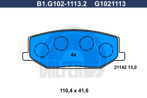 GALFER B1.G102-1113.2 Тормозные колодки для SUZUKI JIMNY SIERRA (Сузуки Жимнъ сиэрра) GALFER B1.G102-1113.2 Тормозные колодки для SUZUKI JIMNY SIERRA (Сузуки Жимнъ сиэрра)