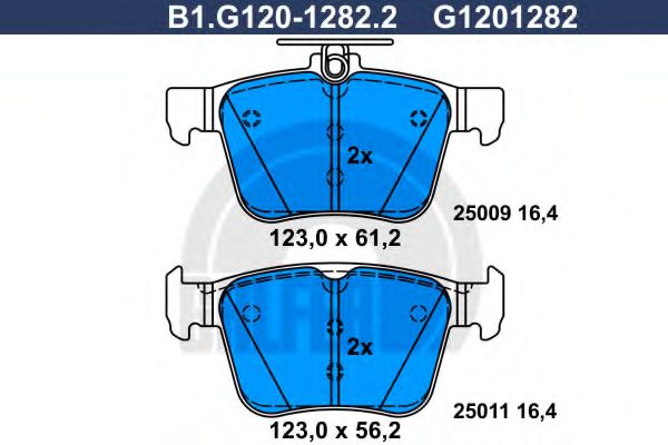 GALFER B1.G120-1282.2 Тормозные колодки для VOLKSWAGEN (Фольксваген) GALFER B1.G120-1282.2 Тормозные колодки для VOLKSWAGEN (Фольксваген)