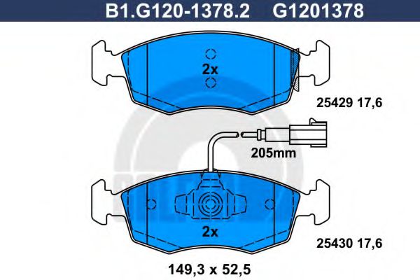 GALFER B1.G120-1378.2 Тормозные колодки для FIAT 500 (Фиат 500) GALFER B1.G120-1378.2 Тормозные колодки для FIAT 500 (Фиат 500)