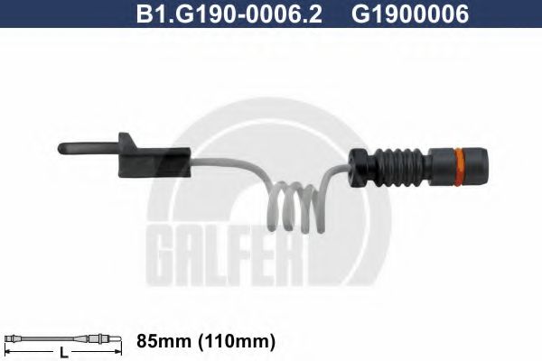 GALFER B1.G190-0006.2 Сигнализатор, износ тормозных колодок для MERCEDES-BENZ SPRINTER 3-T (Мэрcэдэс-бэнз Спринтэр 3-т) GALFER B1.G190-0006.2 Сигнализатор, износ тормозных колодок для MERCEDES-BENZ SPRINTER 3-T (Мэрcэдэс-бэнз Спринтэр 3-т)