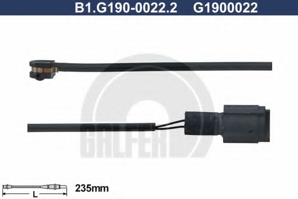GALFER B1.G190-0022.2 Сигнализатор, износ тормозных колодок для BMW 5 (Бмв 5) GALFER B1.G190-0022.2 Сигнализатор, износ тормозных колодок для BMW 5 (Бмв 5)