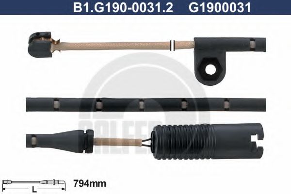 GALFER B1.G190-0031.2 Сигнализатор, износ тормозных колодок для BMW (Бмв) GALFER B1.G190-0031.2 Сигнализатор, износ тормозных колодок для BMW (Бмв)