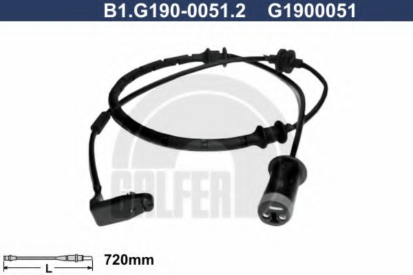 GALFER B1.G190-0051.2 Сигнализатор, износ тормозных колодок для OPEL (Опель) GALFER B1.G190-0051.2 Сигнализатор, износ тормозных колодок для OPEL (Опель)