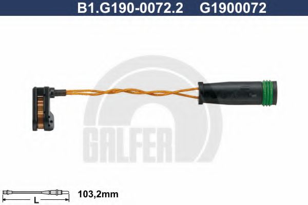 GALFER B1.G190-0072.2 Сигнализатор, износ тормозных колодок для VOLKSWAGEN (Фольксваген) GALFER B1.G190-0072.2 Сигнализатор, износ тормозных колодок для VOLKSWAGEN (Фольксваген)