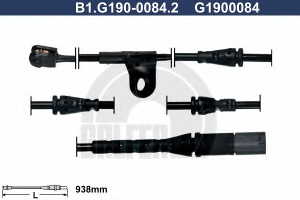 GALFER B1.G190-0084.2 Сигнализатор, износ тормозных колодок для BMW X5 (F15, F85) xDrive 40e GALFER B1.G190-0084.2 Сигнализатор, износ тормозных колодок для BMW X5 (F15, F85) xDrive 40e
