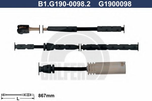 GALFER B1.G190-0098.2 Сигнализатор, износ тормозных колодок для BMW X1 (Бмв Х1) GALFER B1.G190-0098.2 Сигнализатор, износ тормозных колодок для BMW X1 (Бмв Х1)