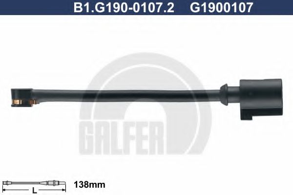 GALFER B1.G190-0107.2 Сигнализатор, износ тормозных колодок для PORSCHE (Порше) GALFER B1.G190-0107.2 Сигнализатор, износ тормозных колодок для PORSCHE (Порше)