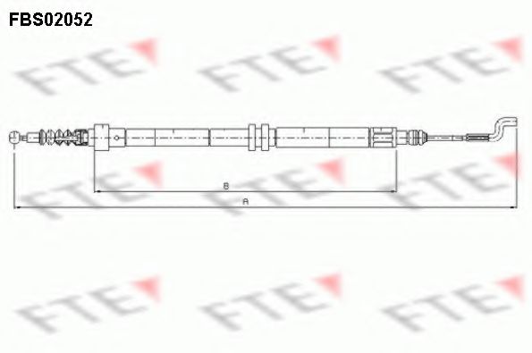 FTE FBS02052 Трос, стояночная тормозная система для VOLKSWAGEN T4 MULTIVAN (Фольксваген Т4 мултиvан) FTE FBS02052 Трос, стояночная тормозная система для VOLKSWAGEN T4 MULTIVAN (Фольксваген Т4 мултиvан)