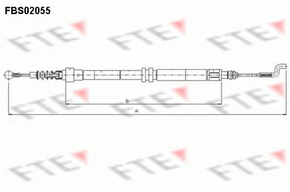 FTE FBS02055 Трос, стояночная тормозная система для VOLKSWAGEN T4 MULTIVAN (Фольксваген Т4 мултиvан) FTE FBS02055 Трос, стояночная тормозная система для VOLKSWAGEN T4 MULTIVAN (Фольксваген Т4 мултиvан)