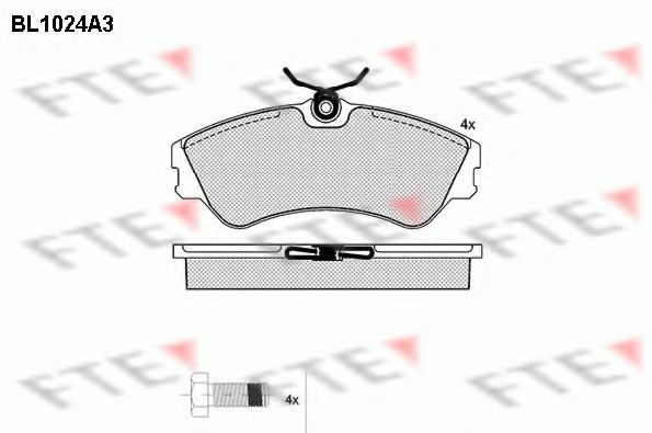 FTE BL1024A3 Тормозные колодки для VOLKSWAGEN T4 CARAVELLE (Фольксваген Т4 cараvэллэ) FTE BL1024A3 Тормозные колодки для VOLKSWAGEN T4 CARAVELLE (Фольксваген Т4 cараvэллэ)