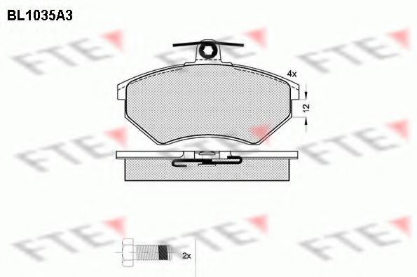 FTE BL1035A3 Тормозные колодки для AUDI 90 (Ауди 90) FTE BL1035A3 Тормозные колодки для AUDI 90 (Ауди 90)