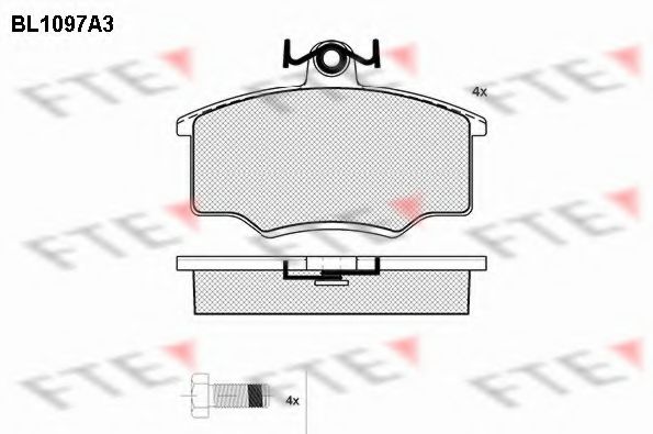 FTE BL1097A3 Тормозные колодки для AUDI 100 (Ауди 100) FTE BL1097A3 Тормозные колодки для AUDI 100 (Ауди 100)