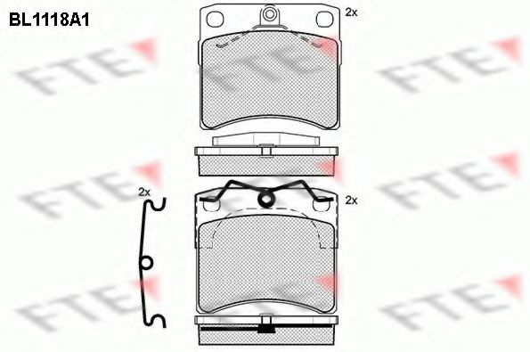 FTE BL1118A1 Тормозные колодки для VOLKSWAGEN T4 CARAVELLE (Фольксваген Т4 cараvэллэ) FTE BL1118A1 Тормозные колодки для VOLKSWAGEN T4 CARAVELLE (Фольксваген Т4 cараvэллэ)