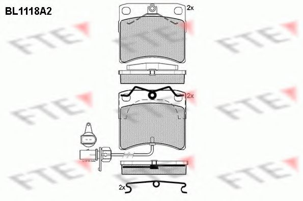 FTE BL1118A2 Тормозные колодки для VOLKSWAGEN T4 CARAVELLE (Фольксваген Т4 cараvэллэ) FTE BL1118A2 Тормозные колодки для VOLKSWAGEN T4 CARAVELLE (Фольксваген Т4 cараvэллэ)