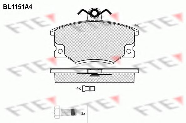 FTE BL1151A4 Тормозные колодки для FIAT TEMPRA (Фиат Тэмпра) FTE BL1151A4 Тормозные колодки для FIAT TEMPRA (Фиат Тэмпра)