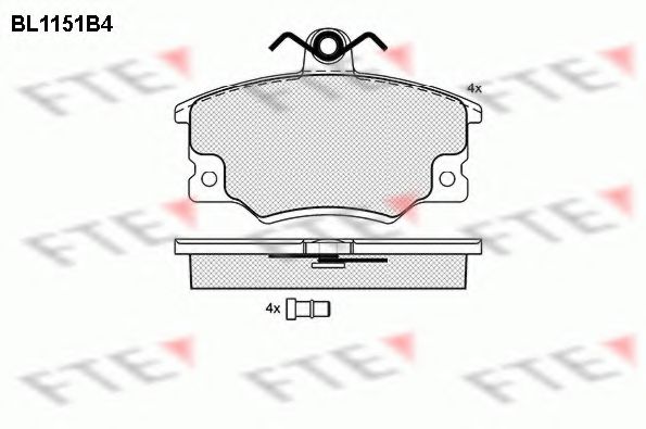FTE BL1151B4 Тормозные колодки для FIAT TEMPRA (Фиат Тэмпра) FTE BL1151B4 Тормозные колодки для FIAT TEMPRA (Фиат Тэмпра)