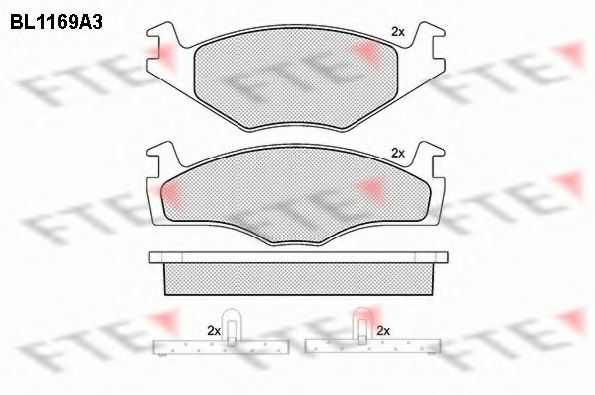 FTE BL1169A3 Тормозные колодки для VOLKSWAGEN CADDY I (Фольксваген Cаддъ и) FTE BL1169A3 Тормозные колодки для VOLKSWAGEN CADDY I (Фольксваген Cаддъ и)