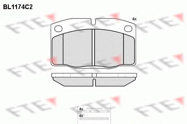 FTE BL1174C2 Тормозные колодки для OPEL MANTA B CC (Опель Манта б cc) FTE BL1174C2 Тормозные колодки для OPEL MANTA B CC (Опель Манта б cc)
