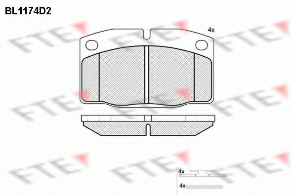 FTE BL1174D2 Тормозные колодки для OPEL MANTA B CC (Опель Манта б cc) FTE BL1174D2 Тормозные колодки для OPEL MANTA B CC (Опель Манта б cc)
