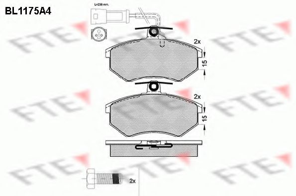 FTE BL1175A4 Тормозные колодки для AUDI 100 (Ауди 100) FTE BL1175A4 Тормозные колодки для AUDI 100 (Ауди 100)