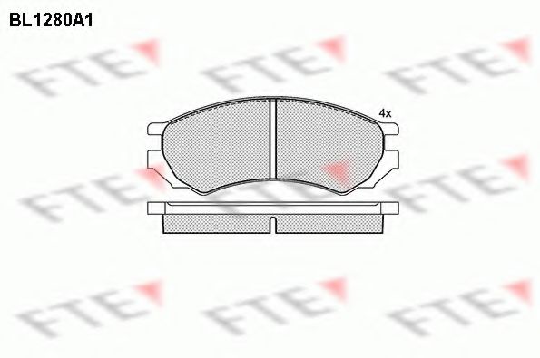 FTE BL1280A1 Тормозные колодки для NISSAN PRIMERA (Ниссан Примера) FTE BL1280A1 Тормозные колодки для NISSAN PRIMERA (Ниссан Примера)