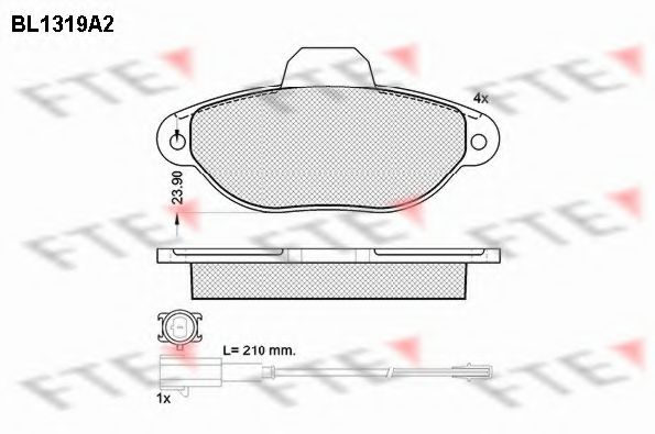 FTE BL1319A2 Тормозные колодки для FIAT 500 (Фиат 500) FTE BL1319A2 Тормозные колодки для FIAT 500 (Фиат 500)