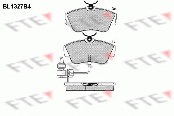 FTE BL1327B4 Тормозные колодки для VOLKSWAGEN T4 CARAVELLE (Фольксваген Т4 cараvэллэ) FTE BL1327B4 Тормозные колодки для VOLKSWAGEN T4 CARAVELLE (Фольксваген Т4 cараvэллэ)
