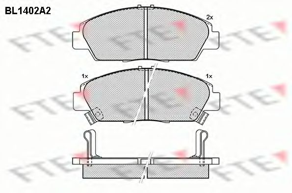 FTE BL1402A2 Тормозные колодки для HONDA PRELUDE III (Хонда Прэлудэ 3) FTE BL1402A2 Тормозные колодки для HONDA PRELUDE III (Хонда Прэлудэ 3)