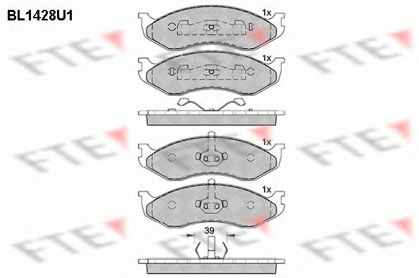 FTE BL1428U1 Тормозные колодки для JEEP CHEROKEE (Джип Чироки) FTE BL1428U1 Тормозные колодки для JEEP CHEROKEE (Джип Чироки)