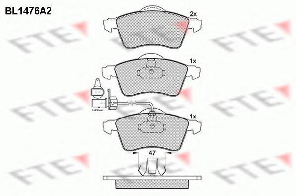 FTE BL1476A2 Тормозные колодки для VOLKSWAGEN T4 CARAVELLE (Фольксваген Т4 cараvэллэ) FTE BL1476A2 Тормозные колодки для VOLKSWAGEN T4 CARAVELLE (Фольксваген Т4 cараvэллэ)