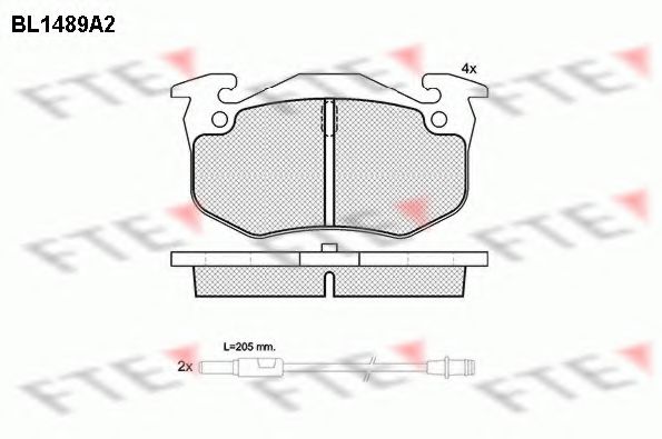 FTE BL1489A2 Тормозные колодки для RENAULT SAFRANE (Рено Сафранэ) FTE BL1489A2 Тормозные колодки для RENAULT SAFRANE (Рено Сафранэ)