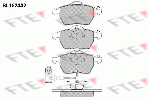 FTE BL1524A2 Тормозные колодки для VOLKSWAGEN (Фольксваген) FTE BL1524A2 Тормозные колодки для VOLKSWAGEN (Фольксваген)