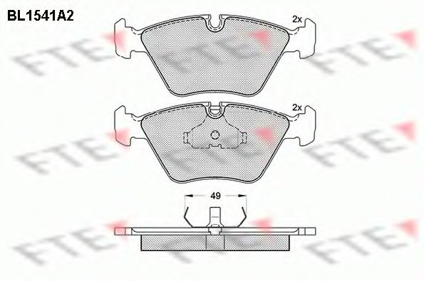FTE BL1541A2 Тормозные колодки для JAGUAR VANDEN PLAS (Ягуар Vандэн плас) FTE BL1541A2 Тормозные колодки для JAGUAR VANDEN PLAS (Ягуар Vандэн плас)