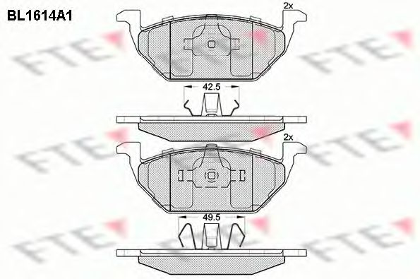 FTE BL1614A1 Тормозные колодки для VOLKSWAGEN (Фольксваген) FTE BL1614A1 Тормозные колодки для VOLKSWAGEN (Фольксваген)